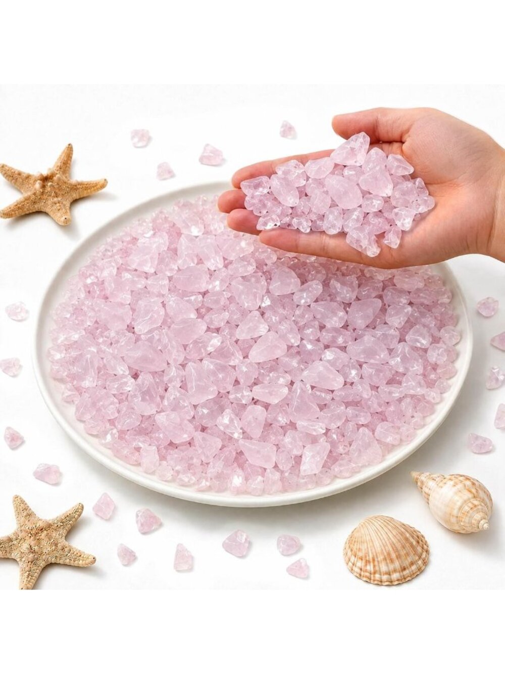 Colorful Pink Rose Quartz Chips Bulk 6LB for Aquarium, Craft & Home Decor
